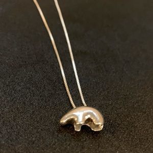 Sterling Silver Abstract Bear Necklace